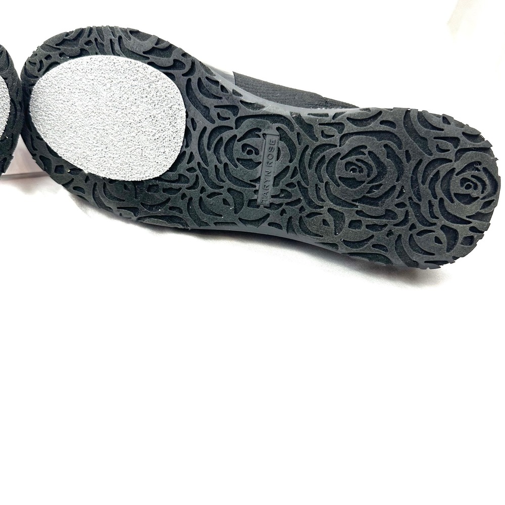 Taryn Rose Cara Knit Rose Embroidered Patent Slip On Sneakers Womens SZ 8 Black - Picture 5 of 16